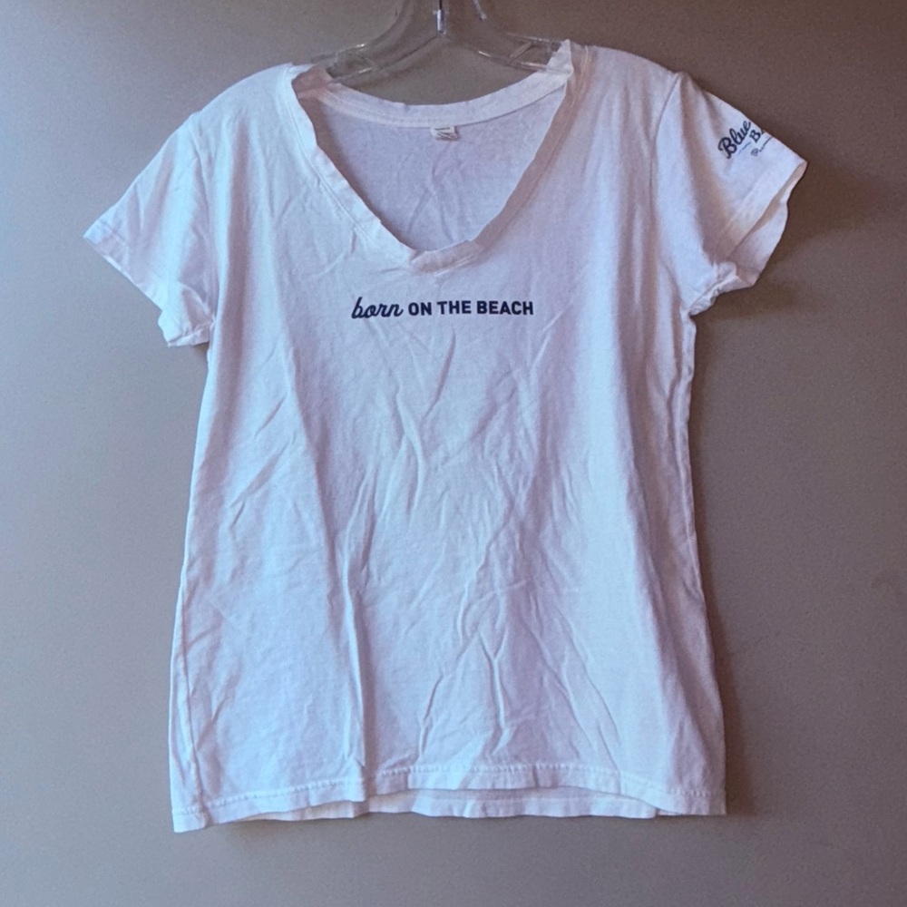 Blue chair bay rum vneck tee “born on the beach”